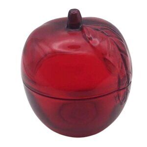 Partylite Natures Bounty Ruby Red Apple Glass Tea Light Votive Candle Holder